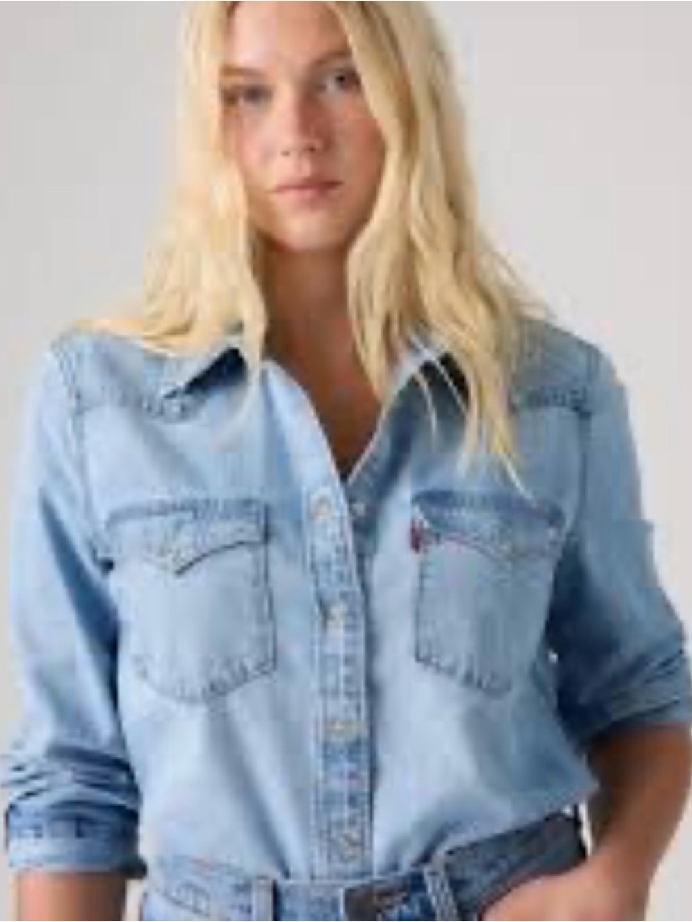 Levi's Light Denim Heritage Western Button-Down Shirt - Women's Medium
